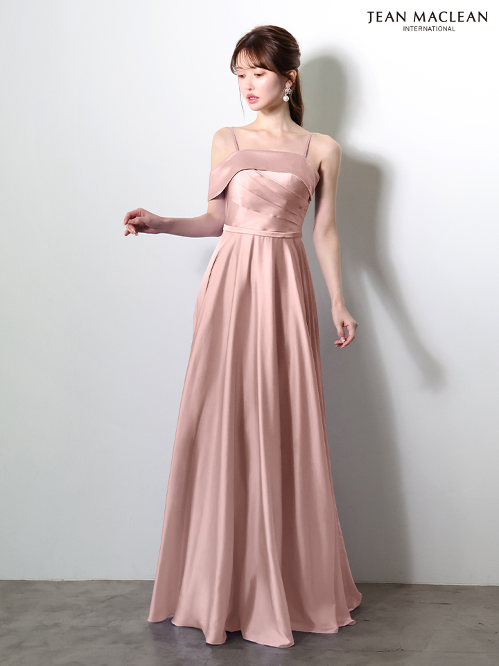 JEAN MACLEAN ジャンマクレーン エレガントサテン/ワンカラー/オフショル/シンプル/Aライン/ロングドレス  ja61033-c
