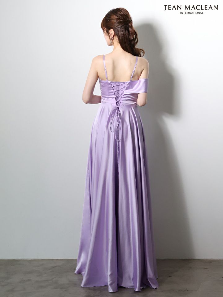 JEAN MACLEAN ジャンマクレーン エレガントサテン/ワンカラー/オフショル/シンプル/Aライン/ロングドレス  ja61033-c