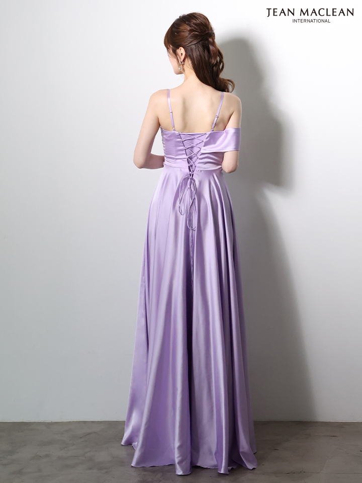 JEAN MACLEAN ジャンマクレーン エレガントサテン/ワンカラー/オフショル/シンプル/Aライン/ロングドレス  ja61033-c