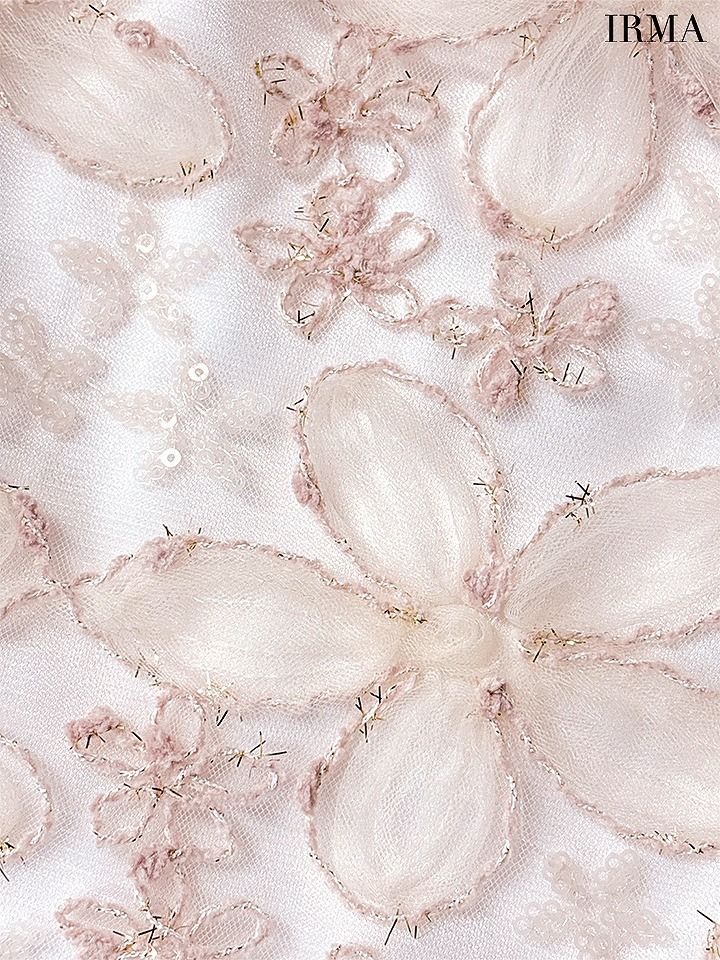 IRMA イルマ パステルフラワー/スパンコール/3Dレース/ビジュー/フロントジップ/タイト ミニドレス  ir61039