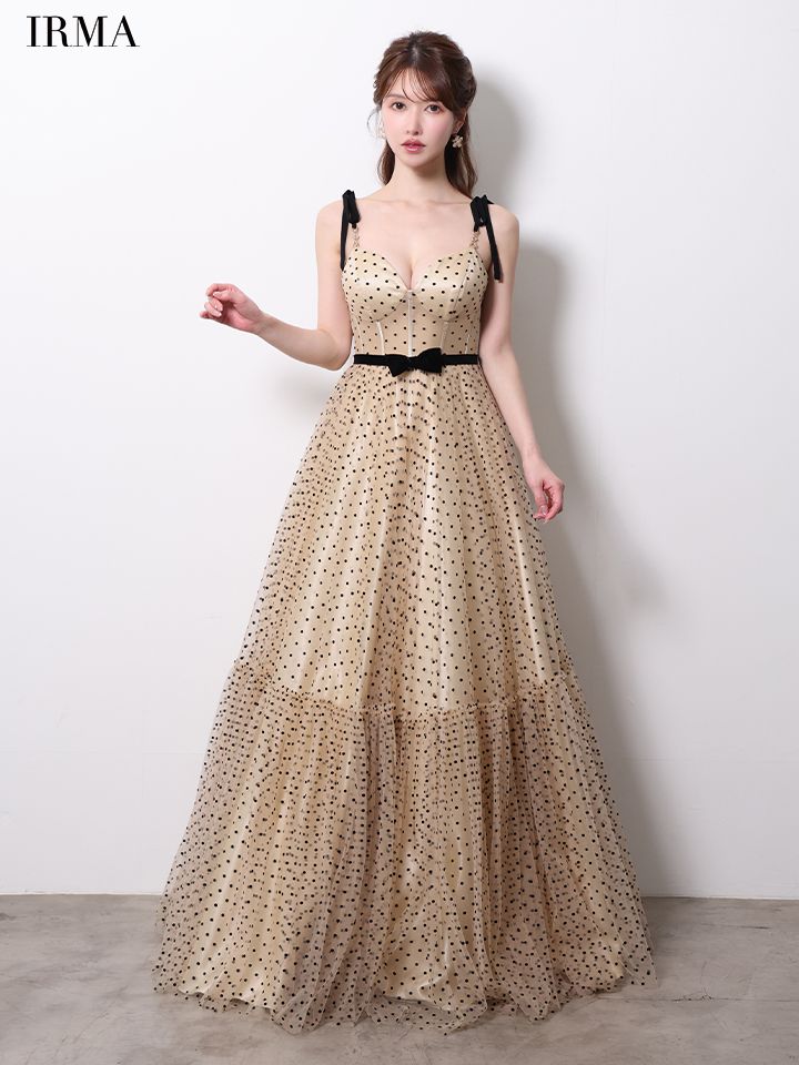 IRMA イルマ ClassicalDot/ドット柄/バイカラー/ポイントリボン/コルセット/姫/ロングドレス ir61060