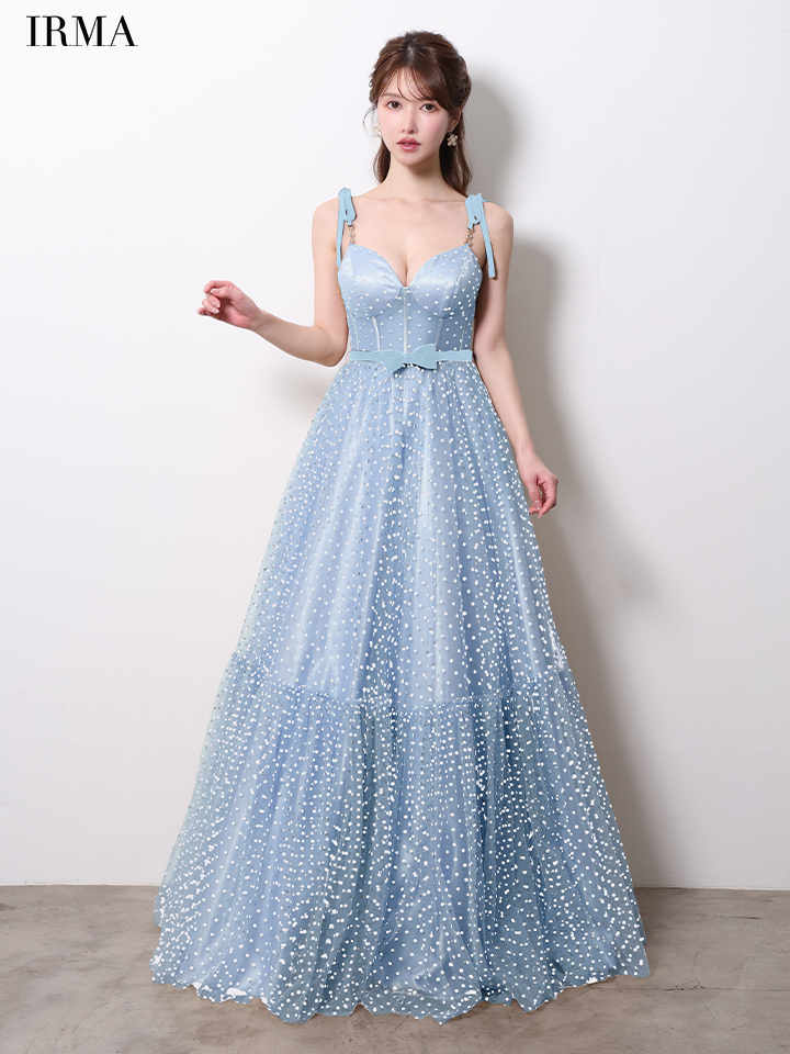 IRMA イルマ ClassicalDot/ドット柄/バイカラー/ポイントリボン/コルセット/姫/ロングドレス ir61060