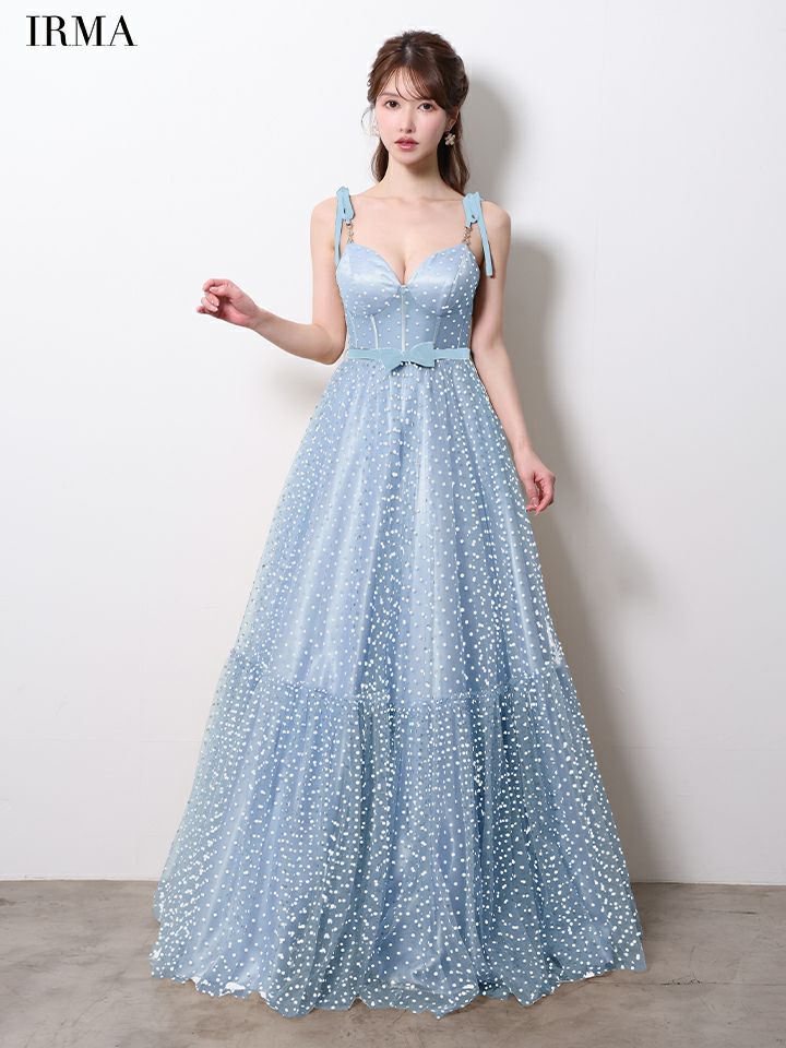 IRMA イルマ ClassicalDot/ドット柄/バイカラー/ポイントリボン/コルセット/姫/ロングドレス ir61060