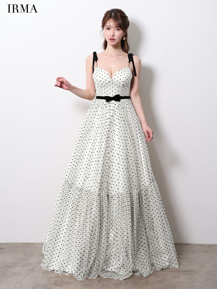 IRMA イルマ ClassicalDot/ドット柄/バイカラー/ポイントリボン/コルセット/姫/ロングドレス ir61060
