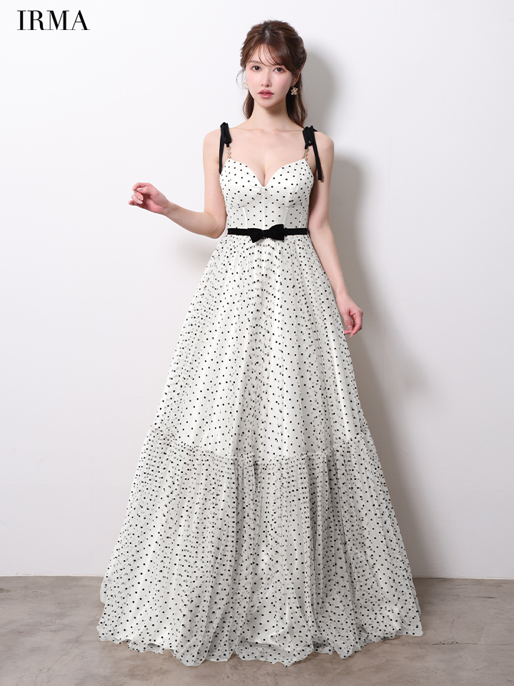 IRMA イルマ ClassicalDot/ドット柄/バイカラー/ポイントリボン/コルセット/姫/ロングドレス ir61060