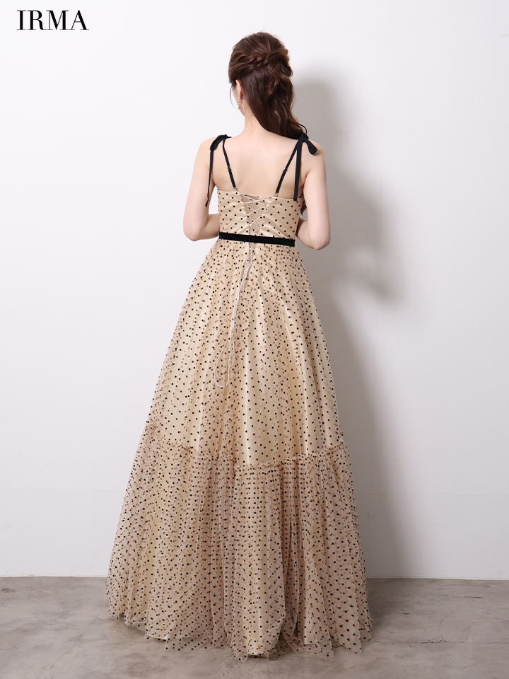 IRMA イルマ ClassicalDot/ドット柄/バイカラー/ポイントリボン/コルセット/姫/ロングドレス ir61060