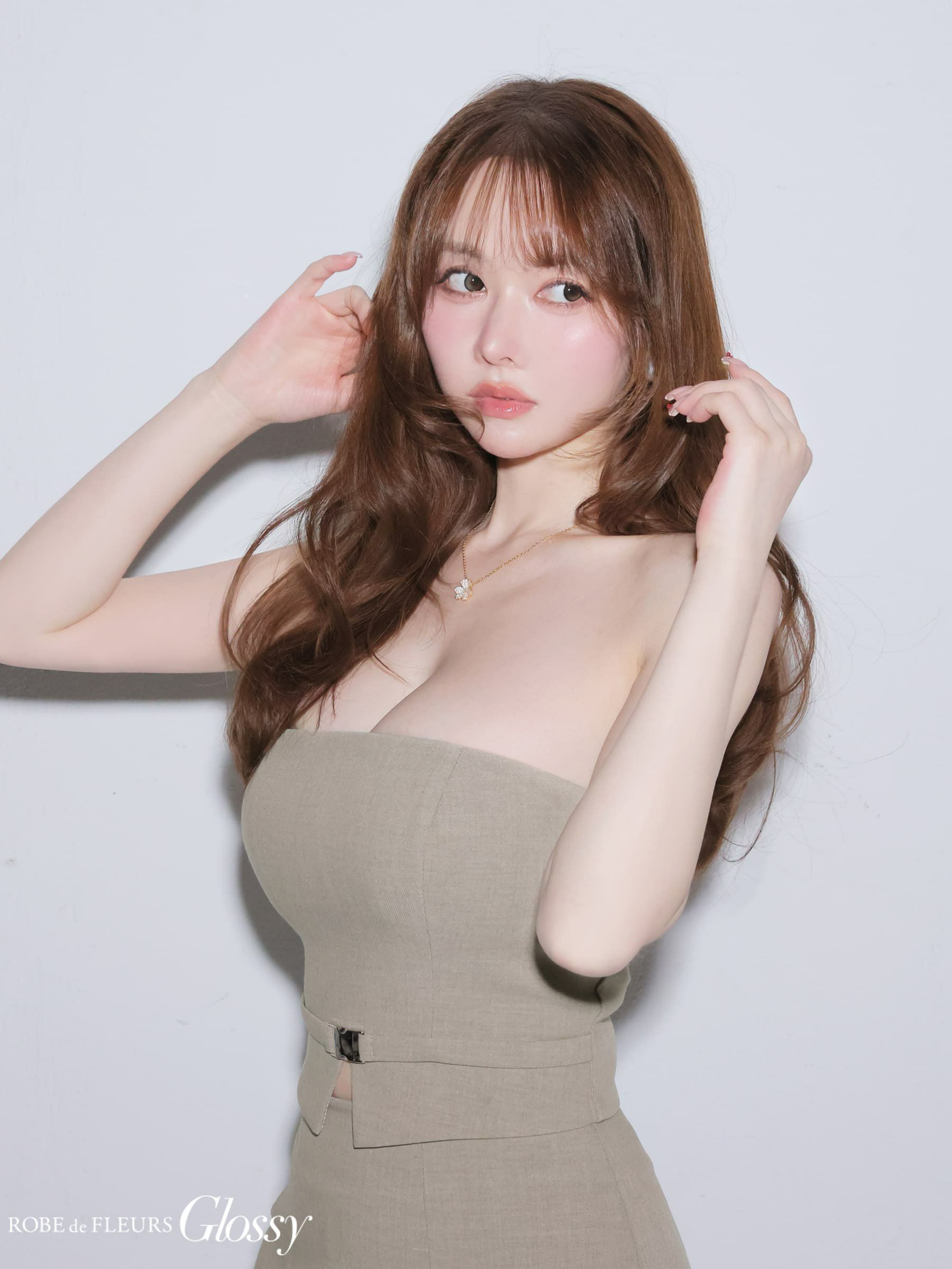 Glossy ローブドフルールグロッシー 【XSサイズあり】シアーチュールドッキングセットアップロングキャバドレス gl3489-c