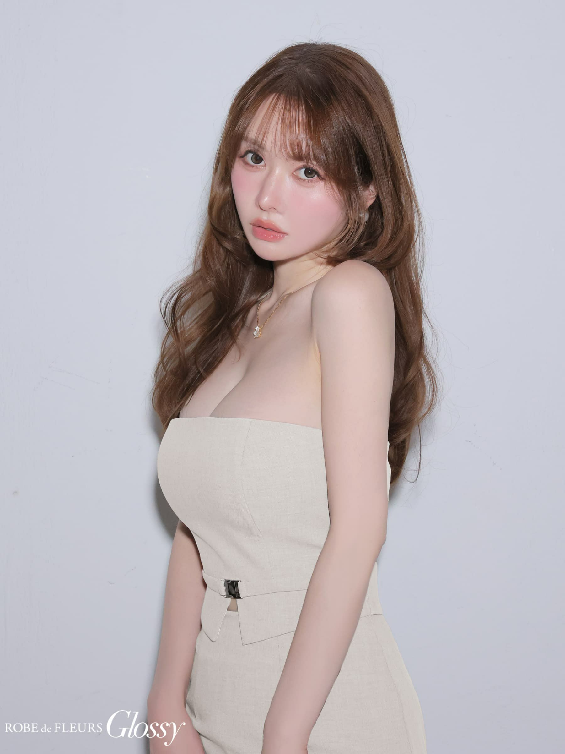 Glossy ローブドフルールグロッシー 【XSサイズあり】シアーチュールドッキングセットアップロングキャバドレス gl3489-c