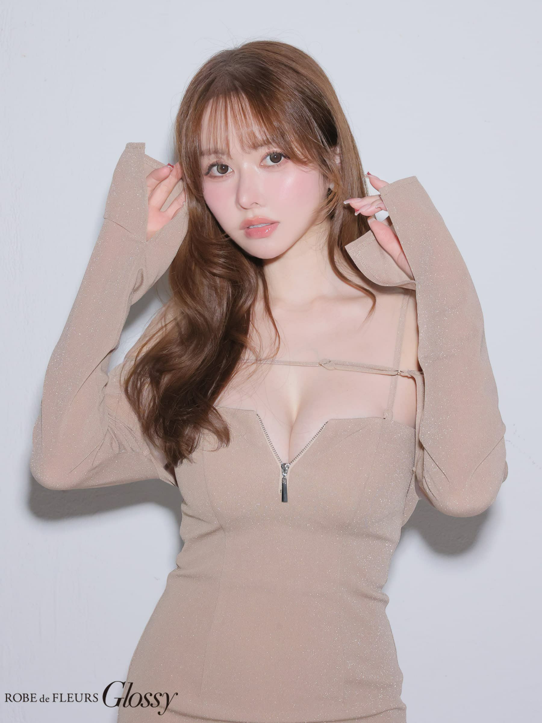 Glossy ローブドフルールグロッシー 【XSサイズあり】ラメニットボレロセットタイトミニキャバドレス gl4143-c