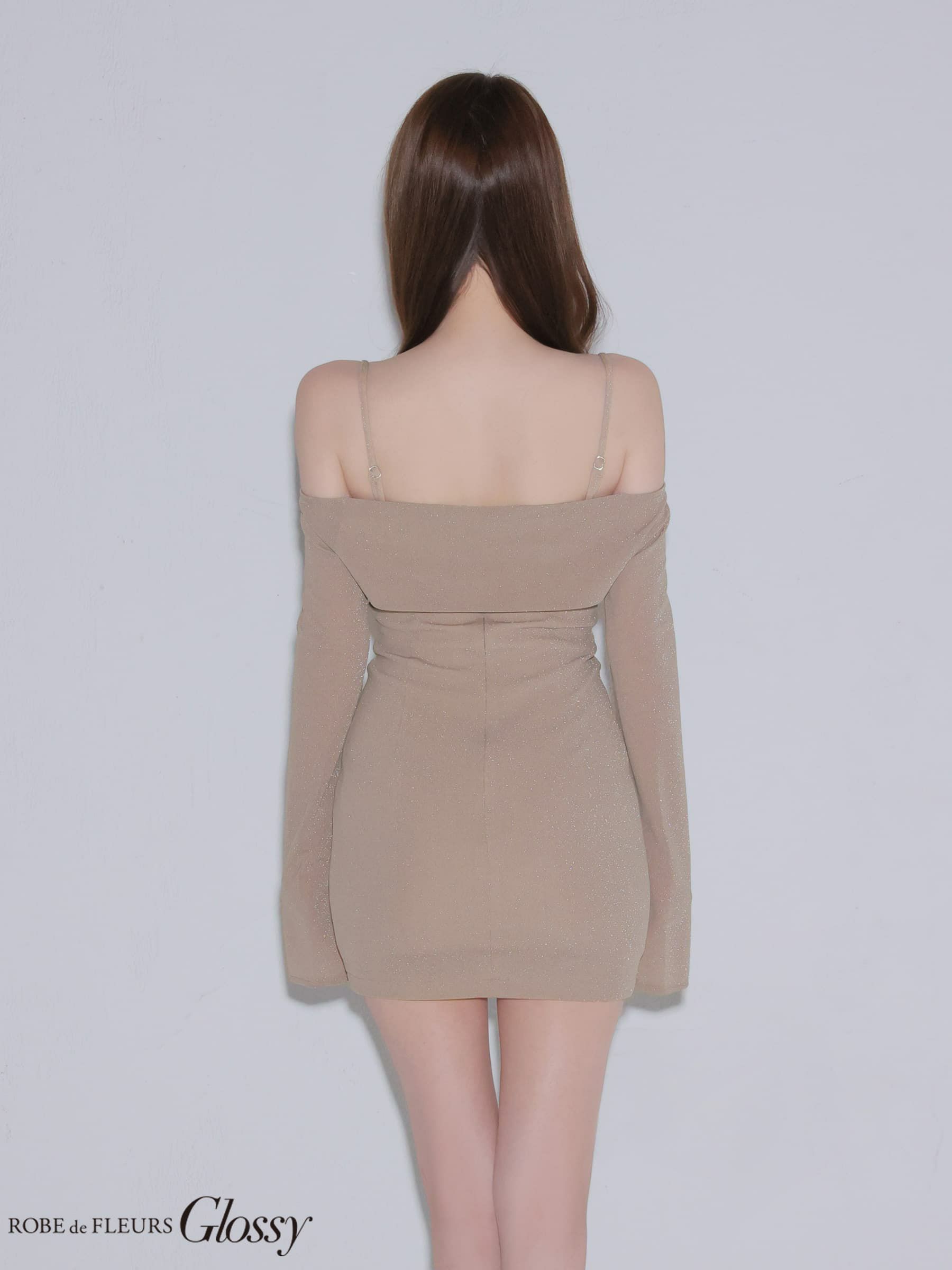 Glossy ローブドフルールグロッシー 【XSサイズあり】ラメニットボレロセットタイトミニキャバドレス gl4143-c