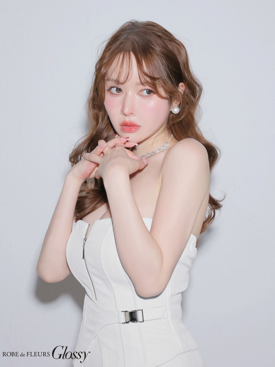 Glossy ローブドフルールグロッシー 【XSサイズあり】フロントジップサイドベルトセットアップミニキャバドレス gl4164