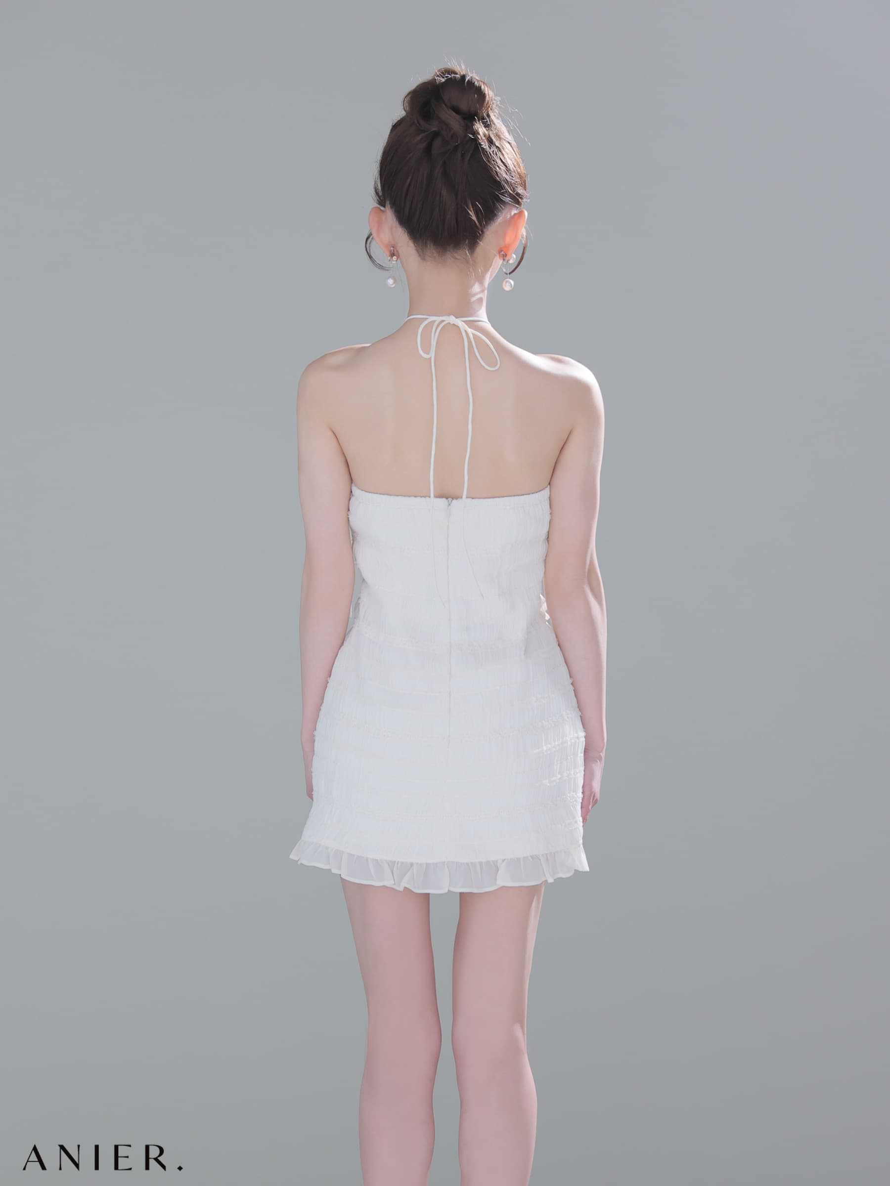 ROBE de FLEURS anier.ROBE ローブドフルール アニエルローブ 【XSサイズあり】Chiffon amesuri bust cutout tight mini dress fm-anier4061-c